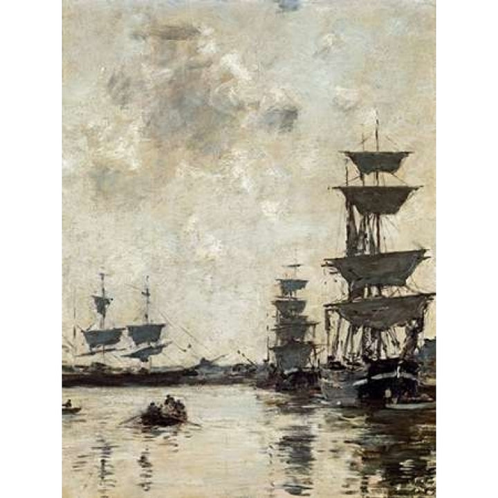 Deauville: Schooners at Anchor Poster Print by Eugene Boudin-VARPDX265977 Image 2