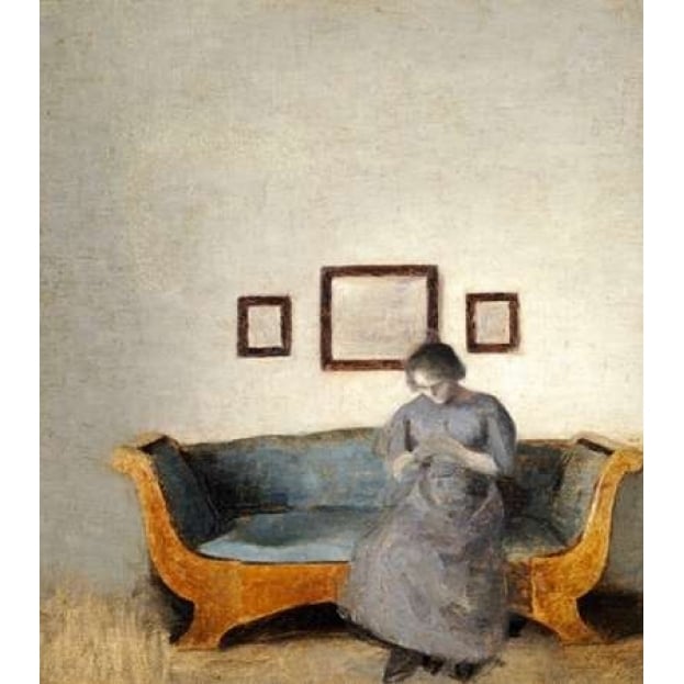 Ida Hammershoi Sitting On a Sofa Poster Print by Vilhelm Hammershoi-VARPDX266485 Image 1