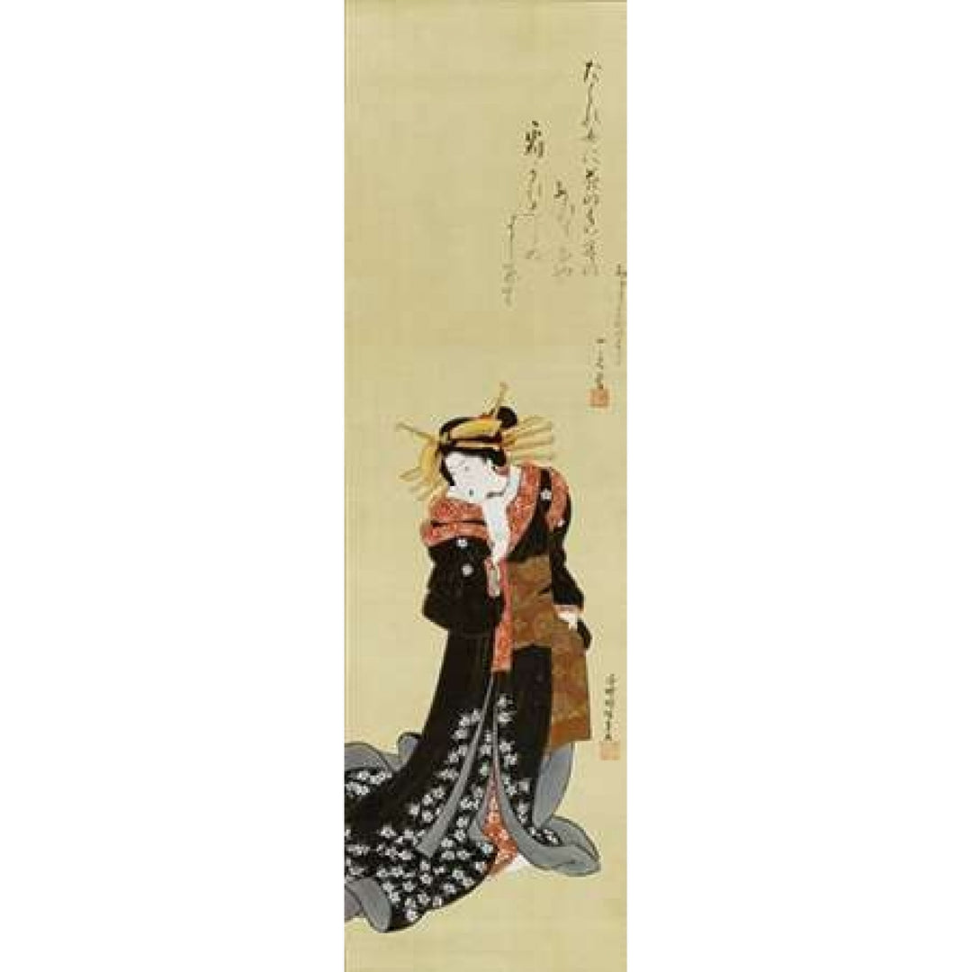 A Standing Courtesan In a Black Kimono Poster Print by Utagawa Kunisada-VARPDX266704 Image 2