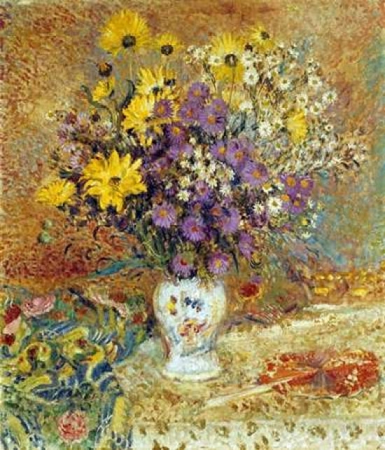 A Vase of Flowers Poster Print by Georges Lemmen-VARPDX266762 Image 1