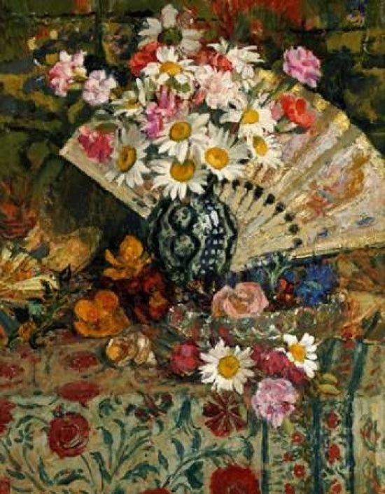 Still Life With a Fan Poster Print by Georges Lemmen-VARPDX266763 Image 1