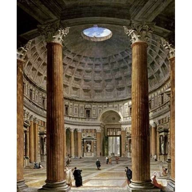 The Interior of The Pantheon Rome Poster Print by Giovanni Paolo Panini-VARPDX266979 Image 2