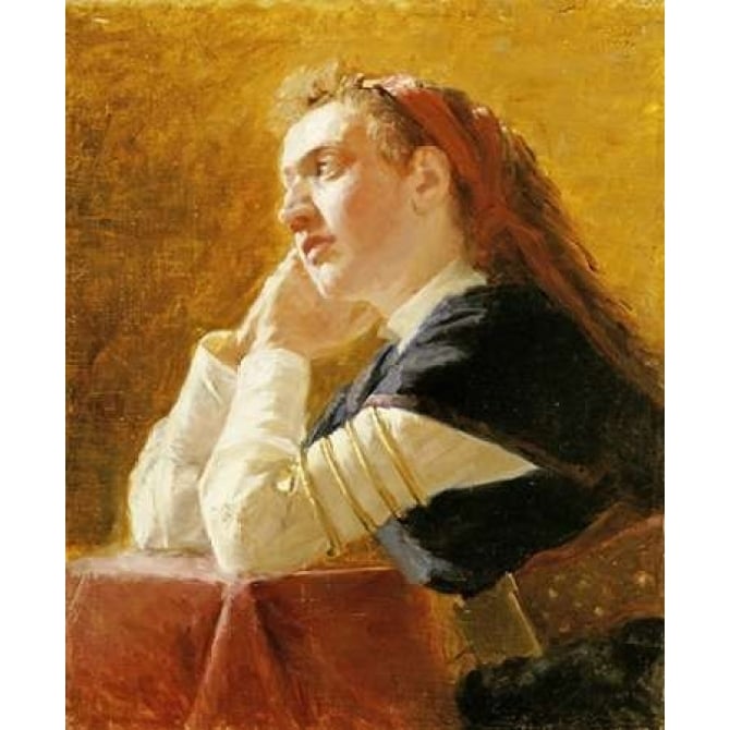 Portrait of a Young Woman Poster Print by Elia Efimovich Repin-VARPDX267156 Image 2