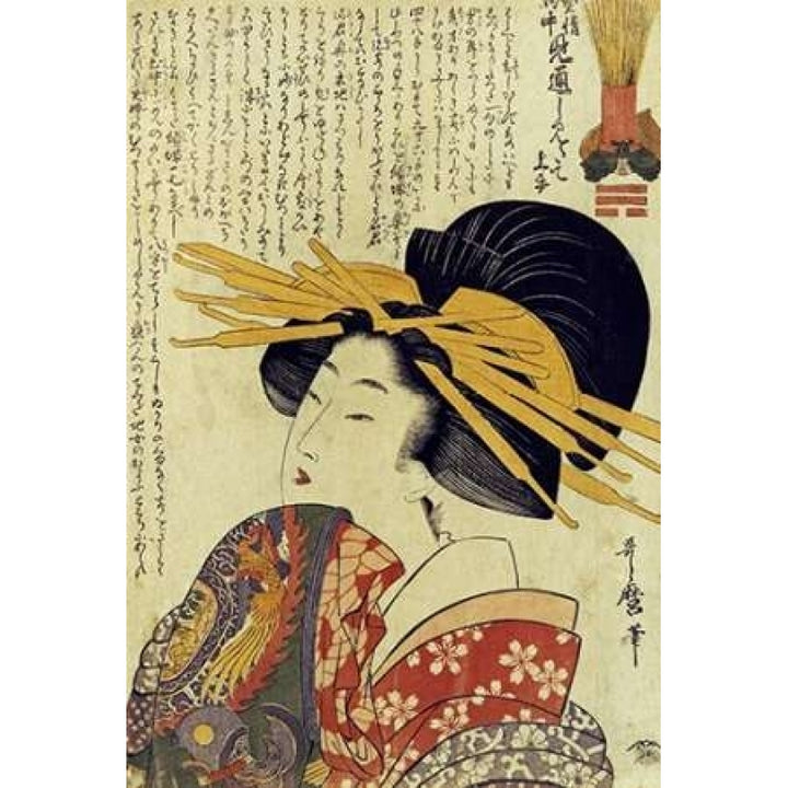 A Courtesan Raising Her Sleeve Poster Print by Kitagawa Utamaro-VARPDX267475 Image 2