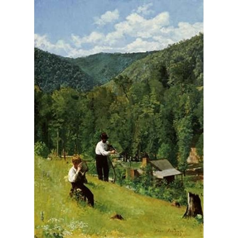 The Farmer and His Son at Harvesting Poster Print by Thomas Pollock Anshutz-VARPDX267648 Image 1