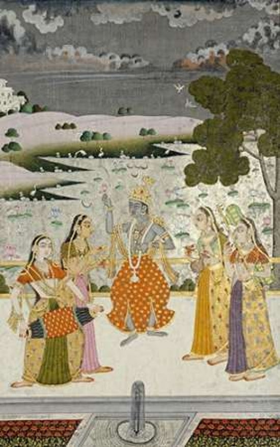 Krishna With The Gopis Poster Print by Ustad Murad Bikaner-VARPDX267736 Image 1