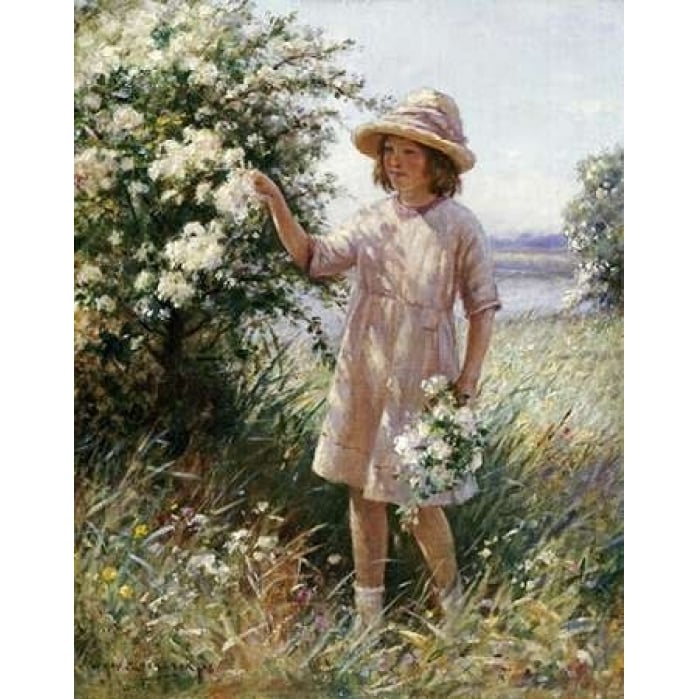 Picking May Blossom Poster Print by William Kay Blacklock-VARPDX267745 Image 1