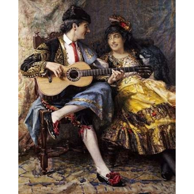 A Spanish Singer and His Lady Poster Print by Arthur Alfred Burrington-VARPDX267808 Image 1