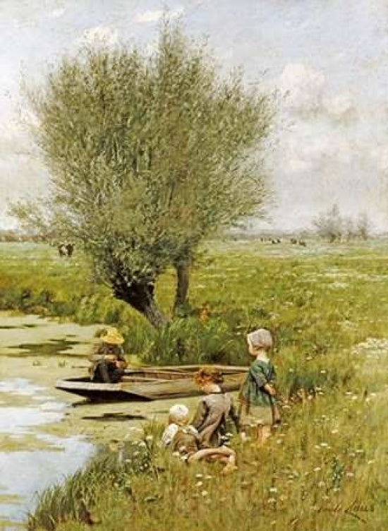 By The Riverside Poster Print by Emile Claus-VARPDX267862 Image 1