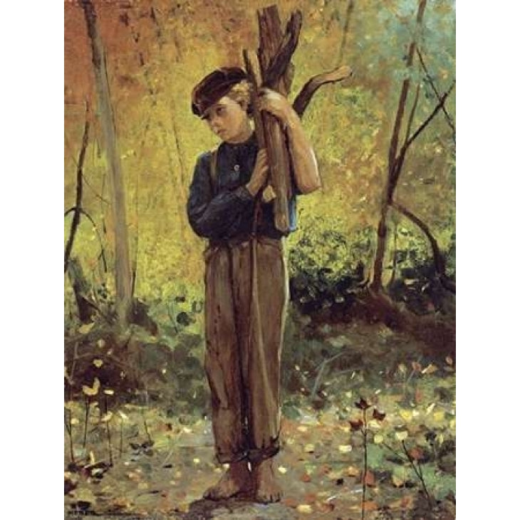 Boy Holding Logs Poster Print by Winslow Homer-VARPDX268137 Image 1