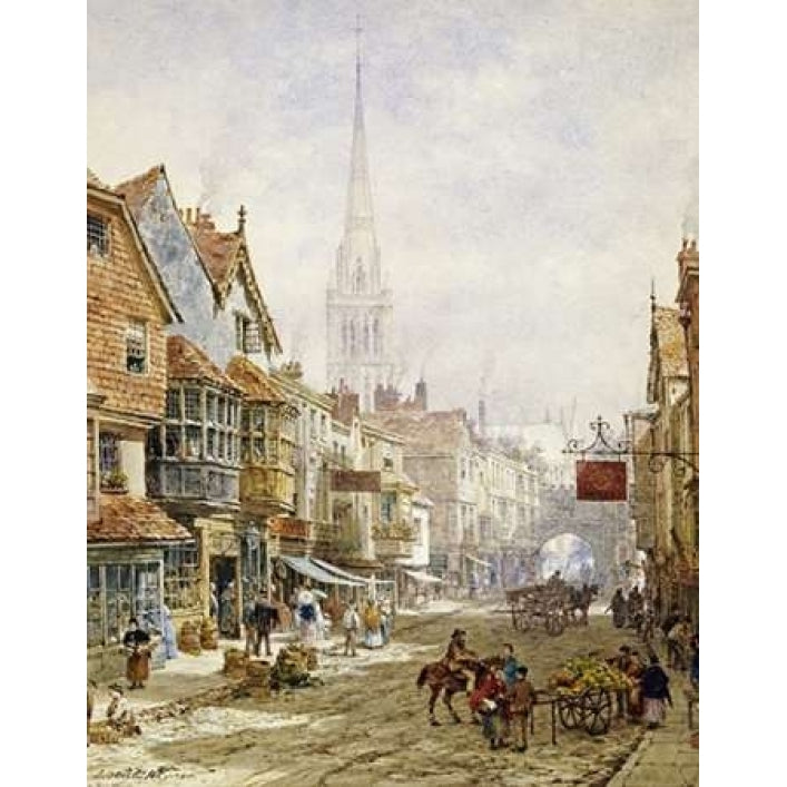 The High Street Salisbury Poster Print by Louise Rayner-VARPDX268448 Image 1