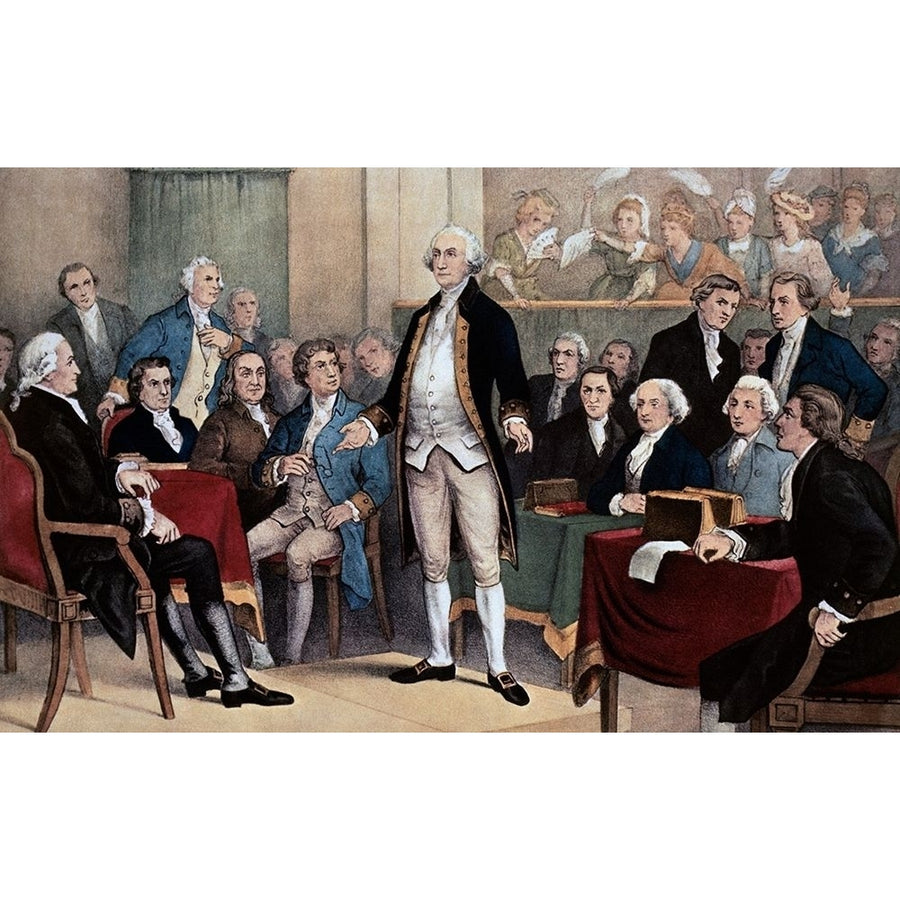 Washington Appointed Commander in Chief Poster Print by Currier and Ives-VARPDX277224 Image 1