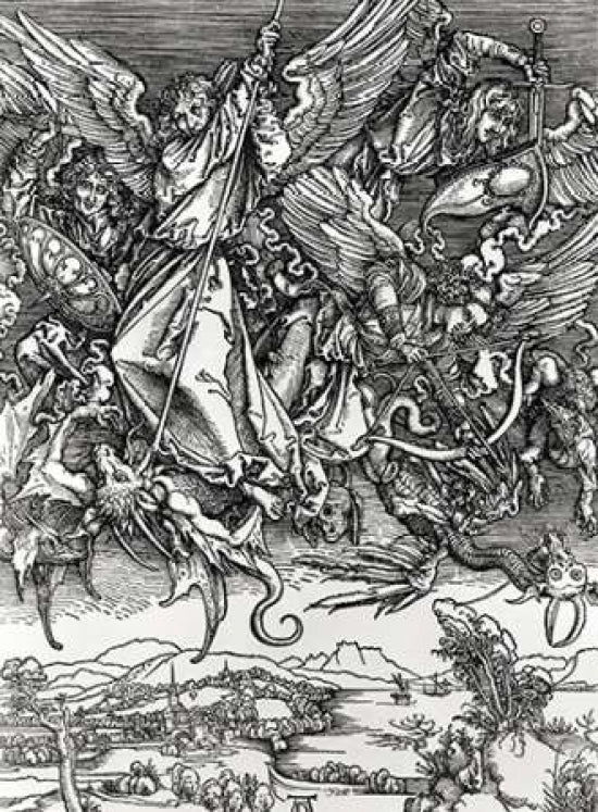 St. Michael Fighting the Dragon Poster Print by Albrecht Durer-VARPDX277448 Image 1