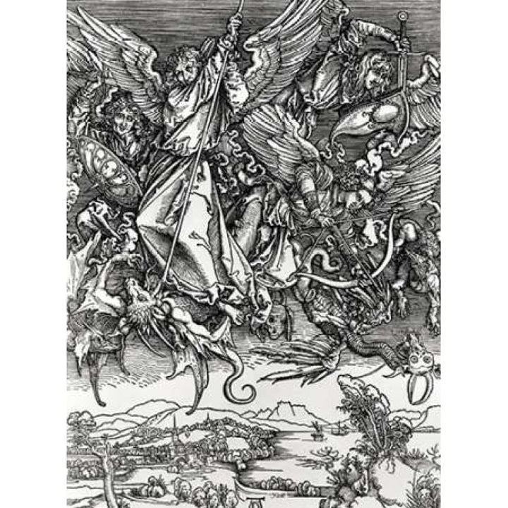 St. Michael Fighting the Dragon Poster Print by Albrecht Durer-VARPDX277448 Image 2