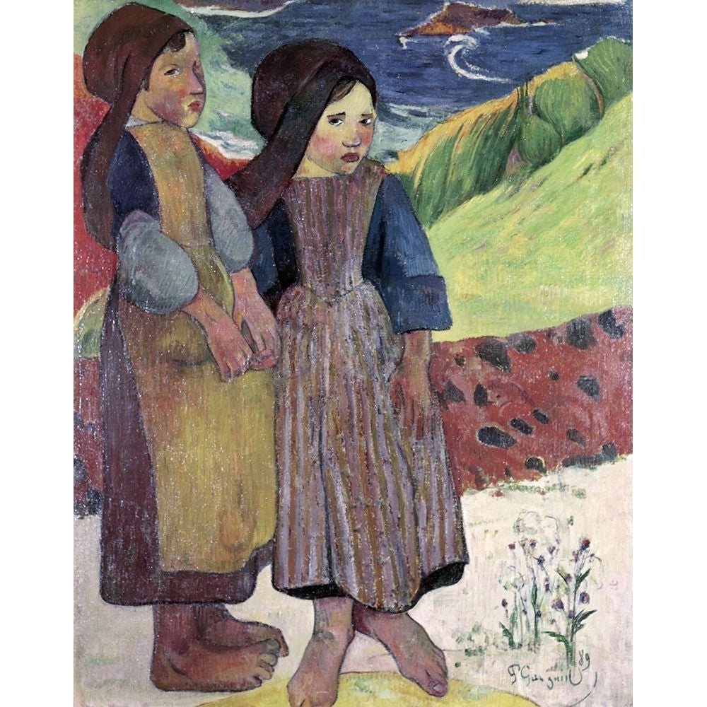 Two Breton Girls By The Sea Poster Print by Paul Gauguin-VARPDX277666 Image 1