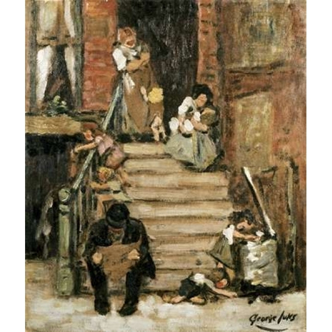 On The Steps Poster Print by George Benjamin Luks-VARPDX278270 Image 2