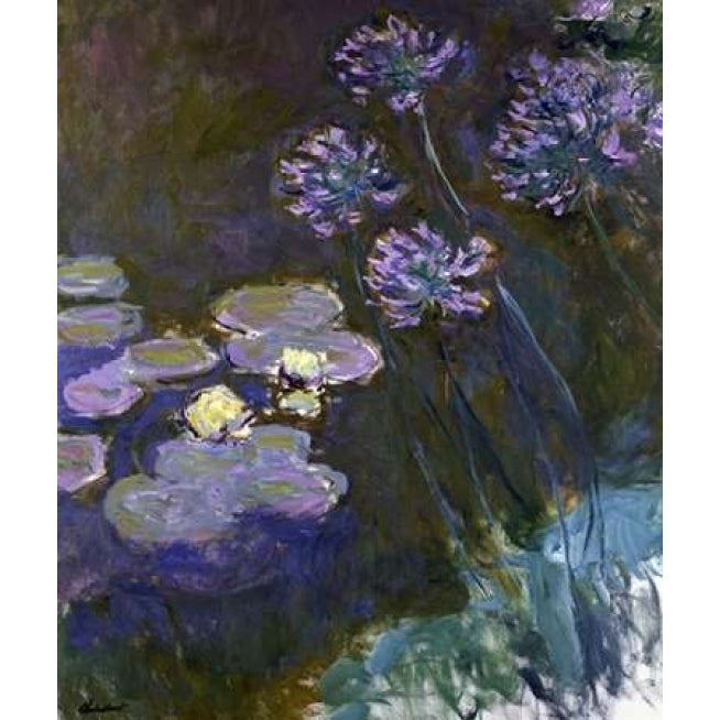 Water Lilies and Agapanthus Poster Print by Claude Monet-VARPDX278727 Image 1