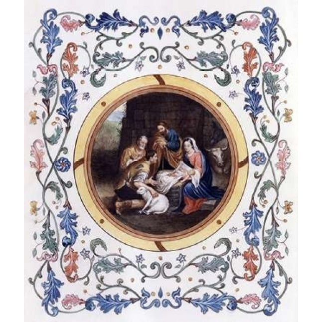 Nativity With Illuminated Border Poster Print by Bartolome Esteban Murillo-VARPDX278808 Image 1