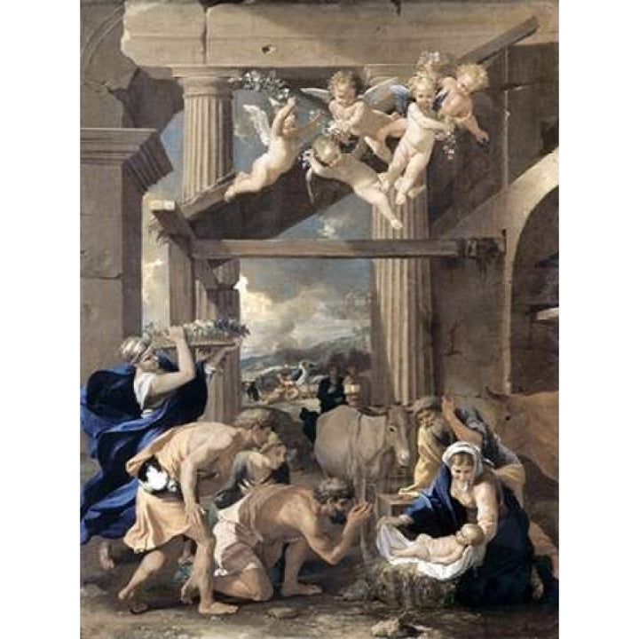 Adoration of The Shepherds Poster Print by Nicolas Poussin-VARPDX279466 Image 1