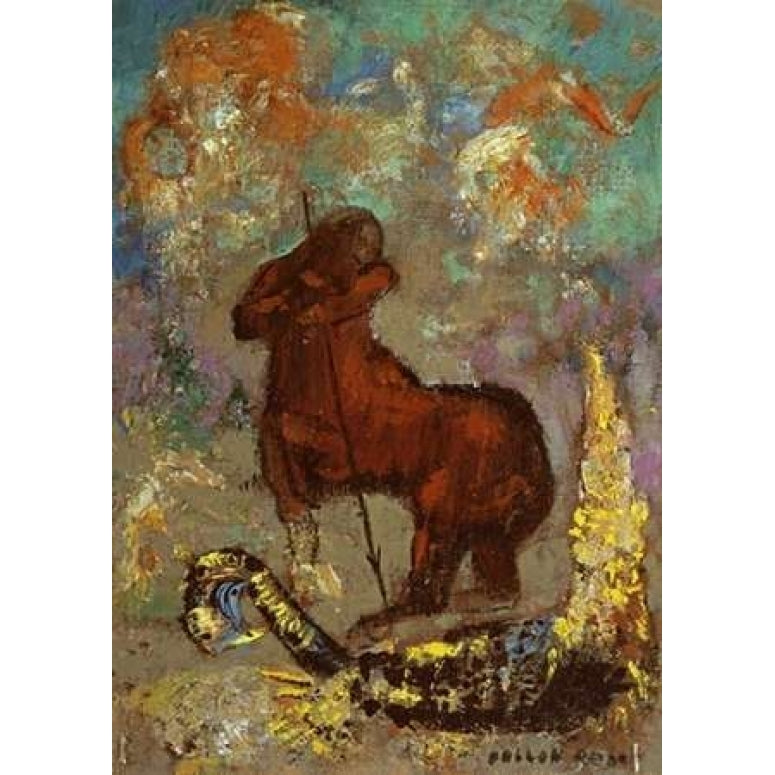 Centaur and Dragon Poster Print by Odilion Redon-VARPDX279543 Image 2