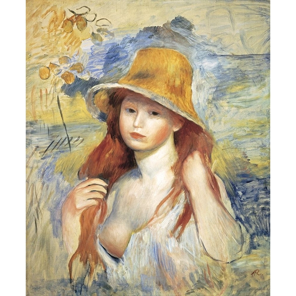 Young Woman in a Straw Hat Poster Print by Pierre-Auguste Renoir-VARPDX279704 Image 1