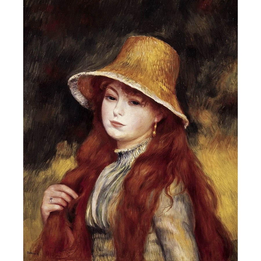 Young Girl in a Straw Hat Poster Print by Pierre-Auguste Renoir-VARPDX279700 Image 1