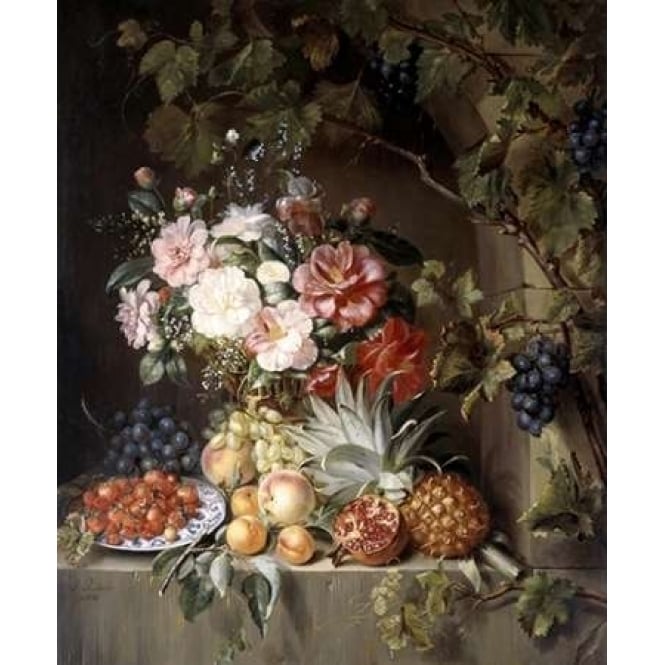 Still Life with a Basket of Flowers Poster Print by Antonie Rietveld-VARPDX279720 Image 1