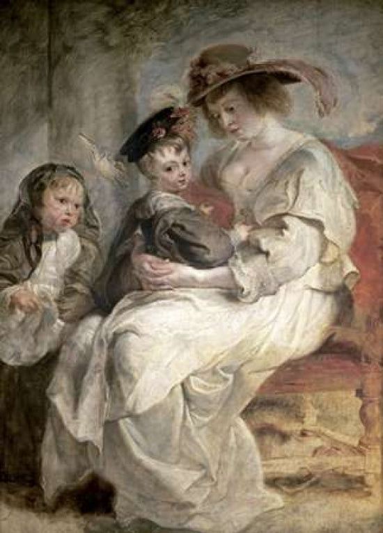 Helena Fourment and Her Children Claire-Jeanne and Francois Poster Print by Peter Paul Rubens-VARPDX279913 Image 1