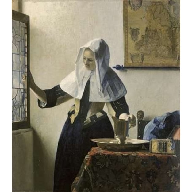 Woman with a Water Jug Poster Print by Johannes Vermeer-VARPDX281425 Image 2