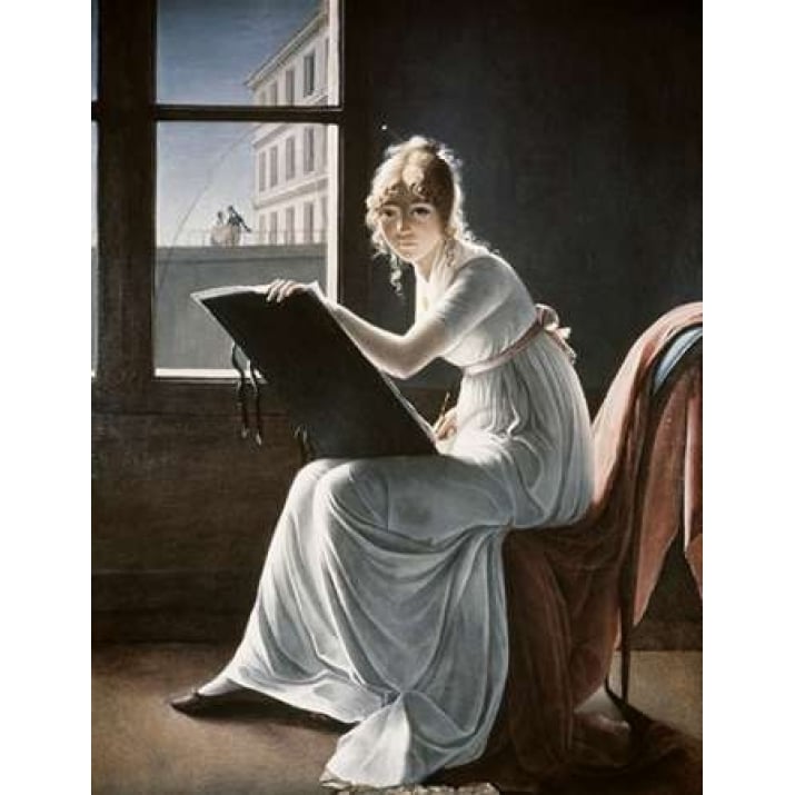 Young Woman Drawing 1801 Poster Print by Marie Denise Villers-VARPDX281438 Image 1