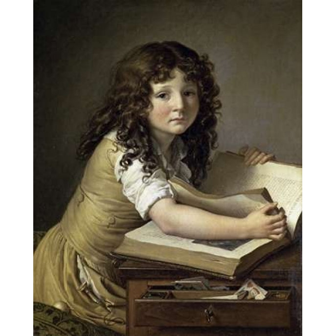 A Young Child Looking at Figures in a Book Poster Print by Anne Girodet De Roucy-Trioson-VARPDX281969 Image 2