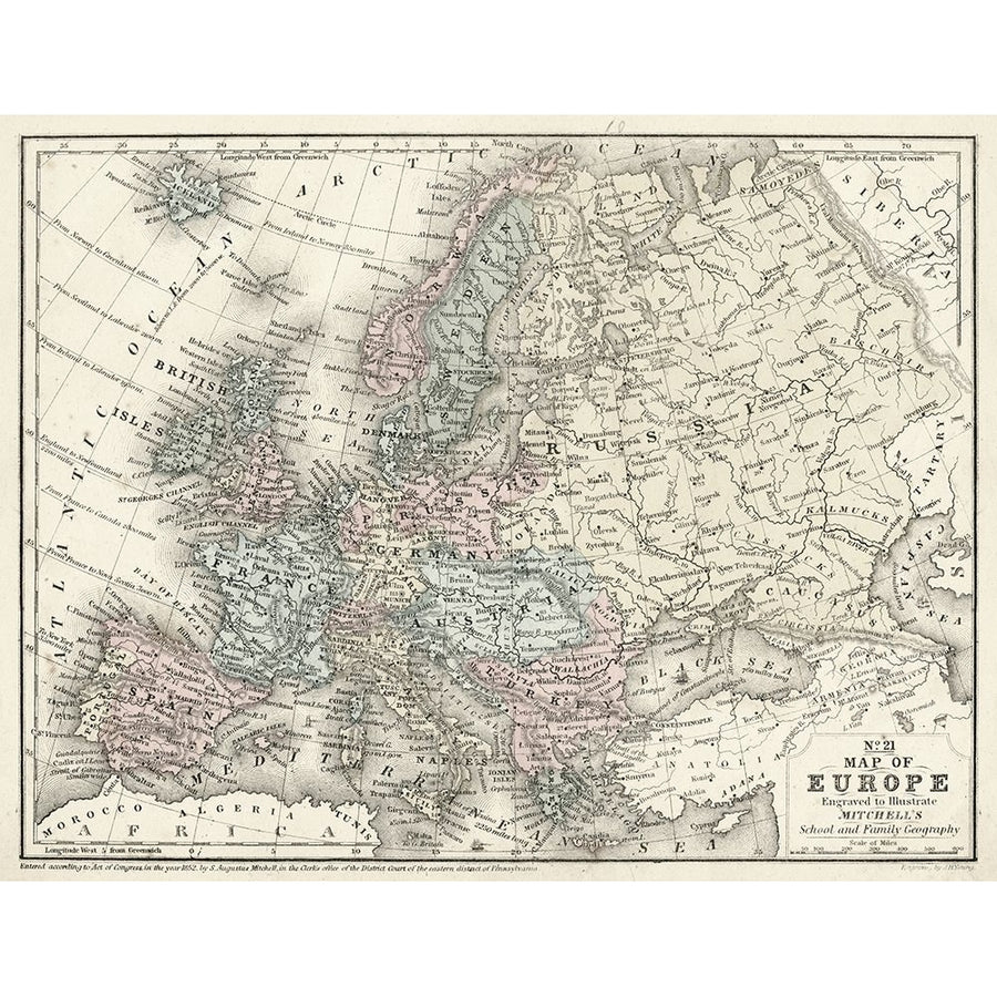 Mitchells Map of Europe Poster Print - Mitchell-VARPDX28438Z Image 1