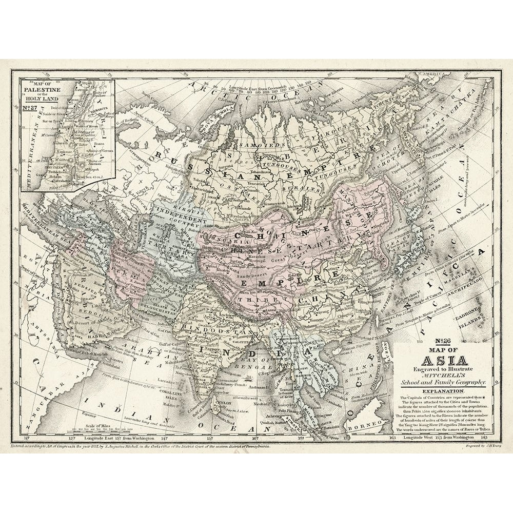 Mitchells Map of Asia Poster Print - Mitchell-VARPDX28440Z Image 1