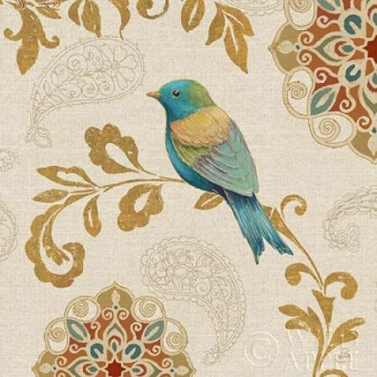 Bird Rainbow Blue and Yellow Poster Print by Daphne Brissonnet-VARPDX28618 Image 1