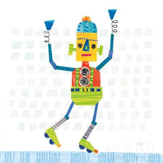 Robot Party I on Squares Poster Print by Melissa Averinos-VARPDX28689 Image 1