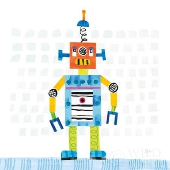 Robot Party II on Squares Poster Print by Melissa Averinos-VARPDX28690 Image 2