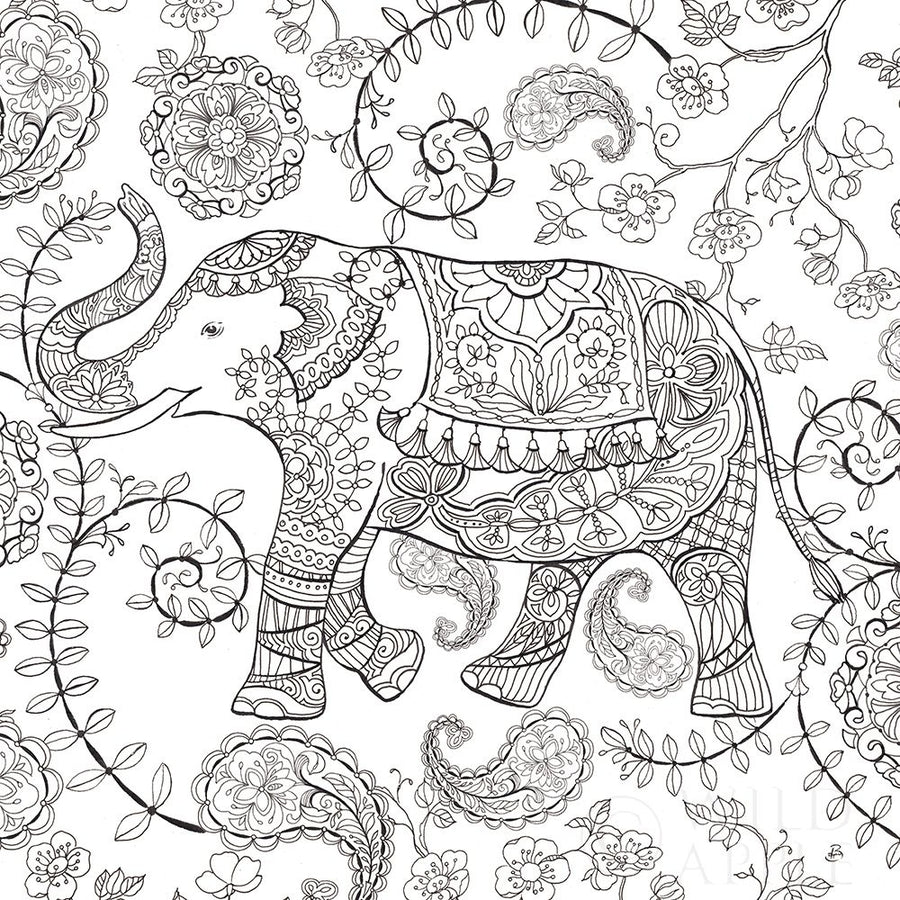 Color My World Elephant II Square Poster Print by Daphne Brissonnet-VARPDX28948 Image 1