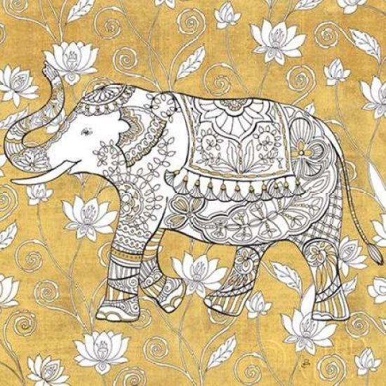 Color my World Elephant II Gold Poster Print by Daphne Brissonnet-VARPDX28927 Image 2