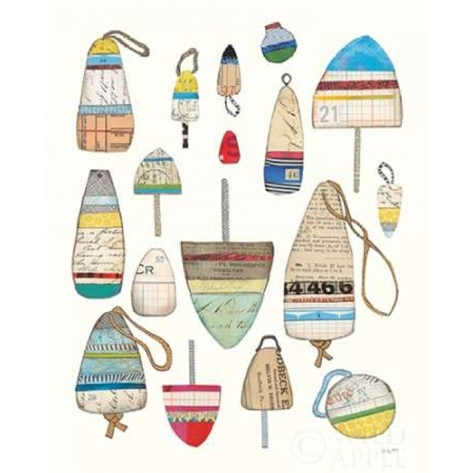 Lobster Buoys on White Poster Print by Courtney Prahl-VARPDX29295 Image 2