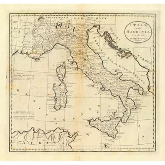 Italy and Sardinia 1796 Poster Print by Mathew Carey-VARPDX295002 Image 1