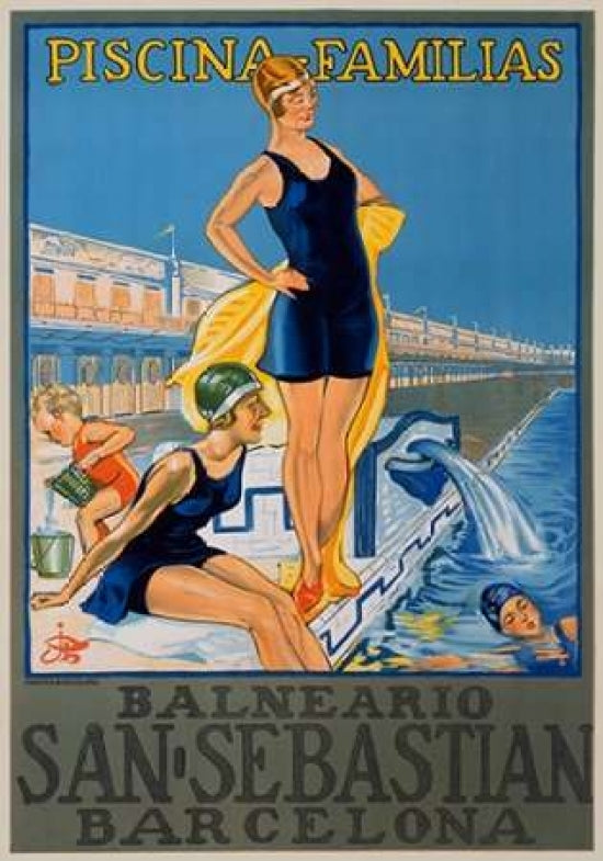 San Sebastian/Piscina Familias Barcelona Poster Print by Unknown -VARPDX295888 Image 1