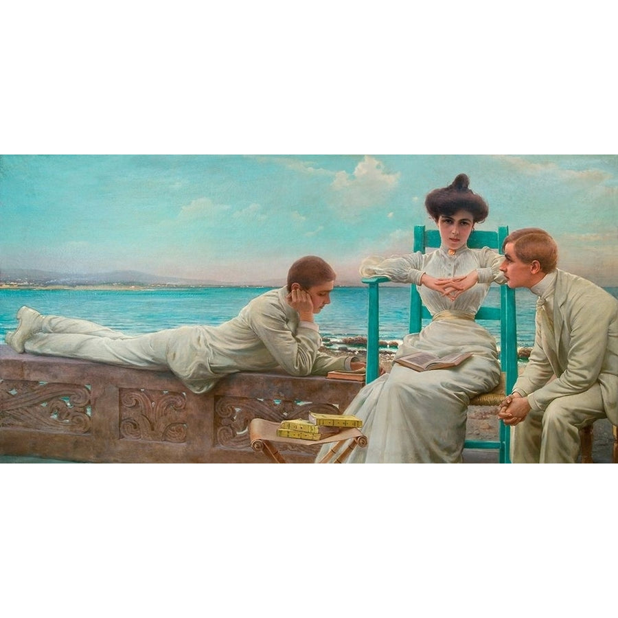 In lettura sul mare Poster Print by Vittorio Matteo Corcos-VARPDX2AA5028 Image 1