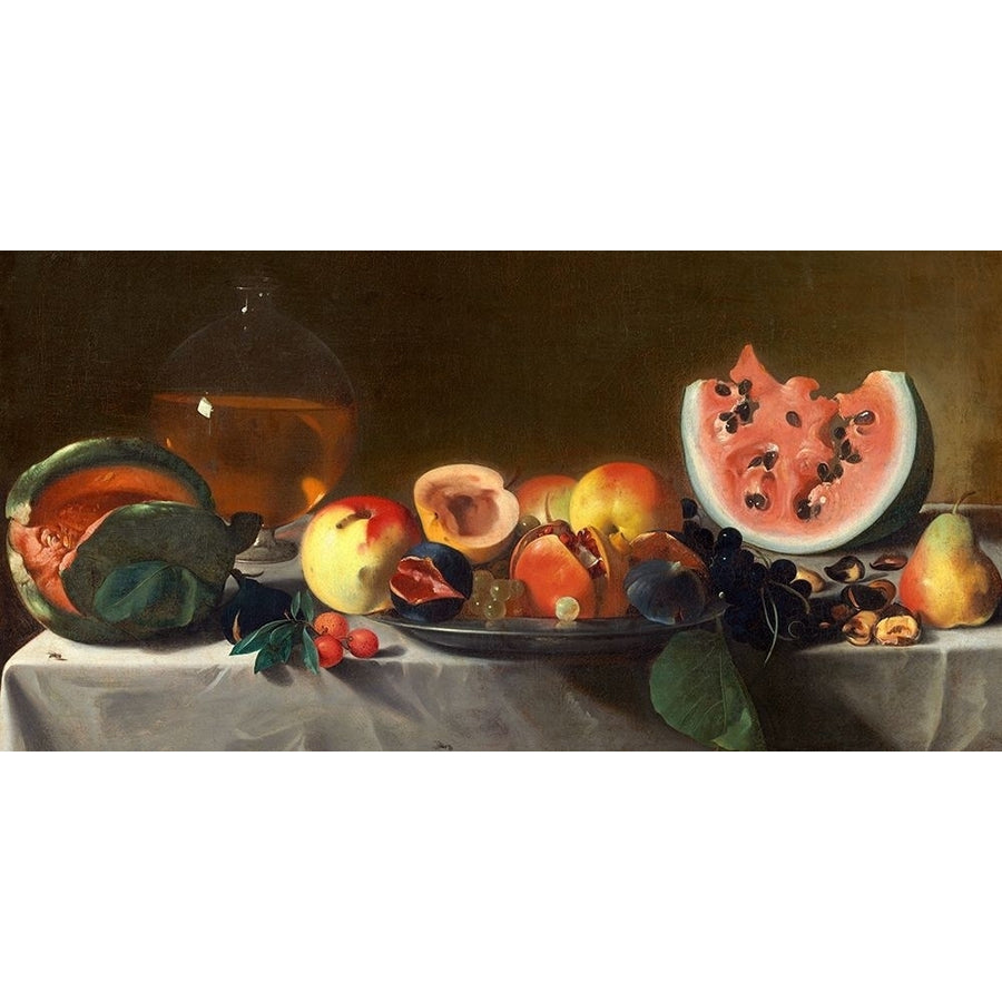 Still Life with Fruit and Carafe Poster Print by Pensionante del Saraceni-VARPDX2AA4366 Image 1