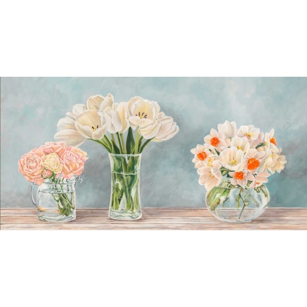 Fleurs et Vases Aquamarine Poster Print by Remy Dellal-VARPDX2DE3978 Image 2