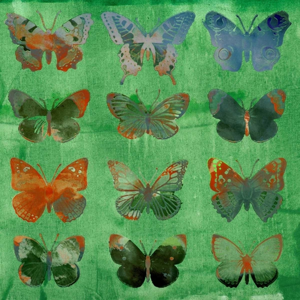 Butterflies on Green Poster Print - Sisa Jasper-VARPDX30088D Image 1