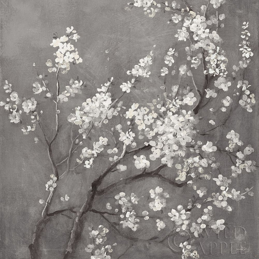 White Cherry Blossoms I on Grey Crop Poster Print by Danhui Nai-VARPDX30776 Image 1