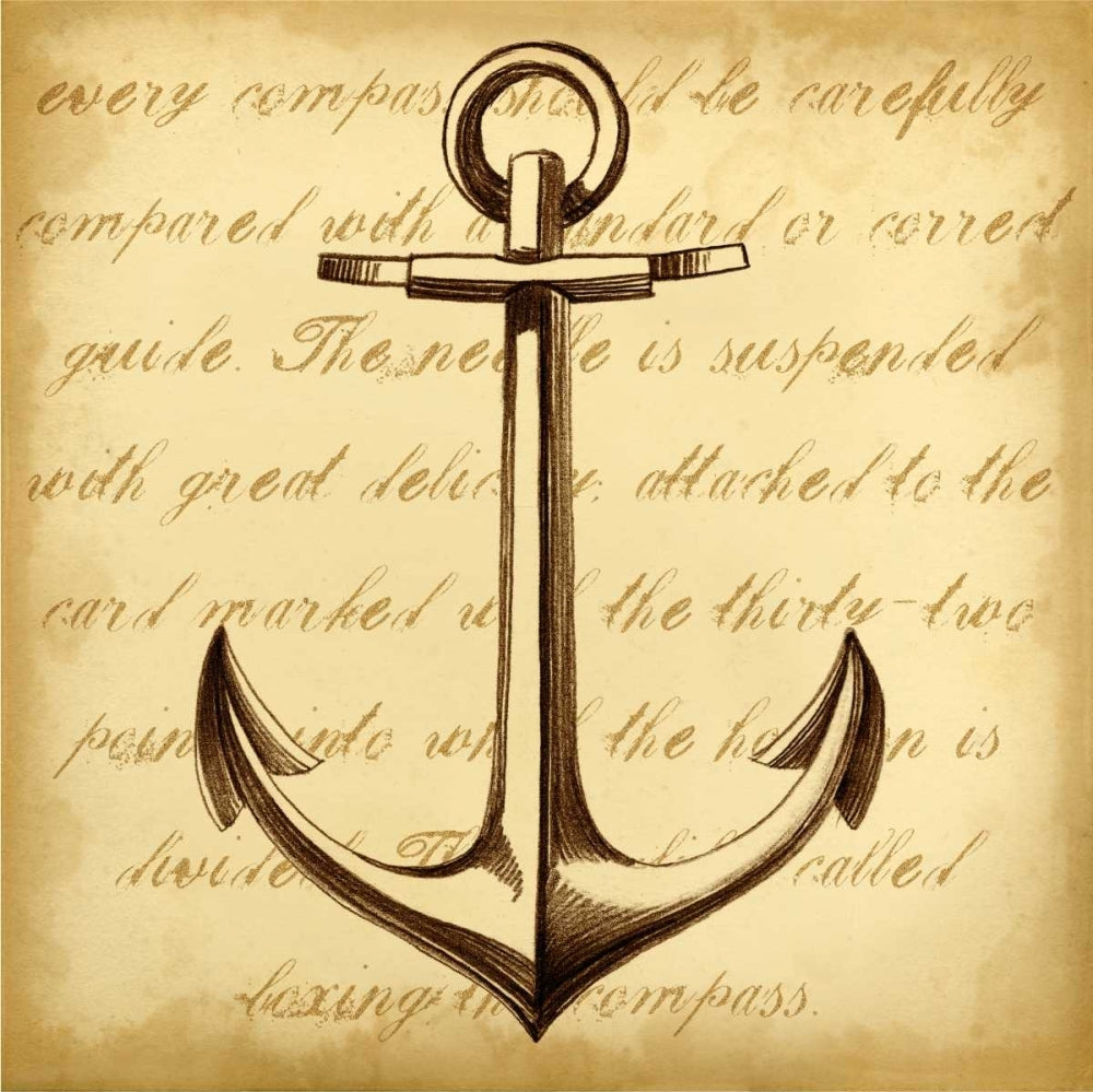 Sepia Captains Anchor Poster Print - Ethan Harper-VARPDX31232D Image 1