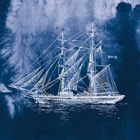 Sailing Ships IV Indigo Poster Print by Wild Apple Portfolio-VARPDX32101 Image 2