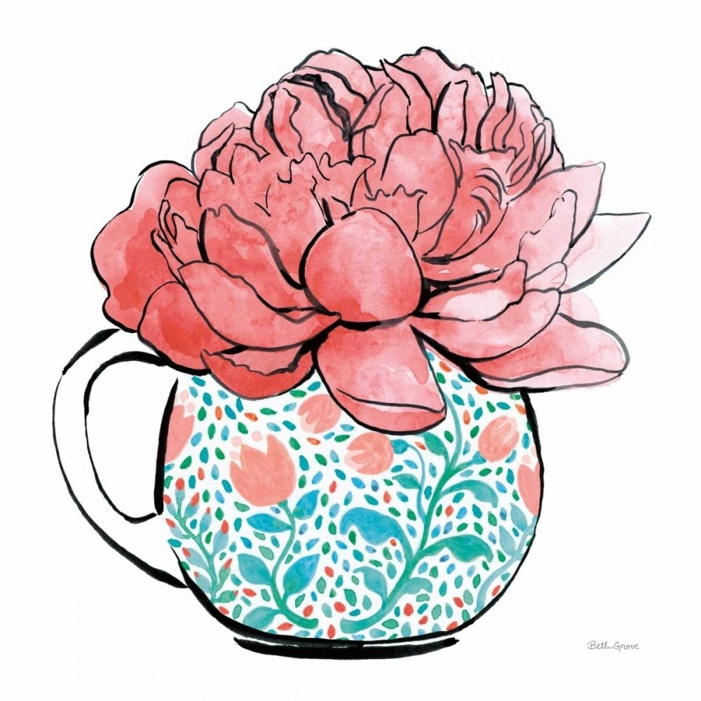 Floral Teacups I Poster Print by Beth Grove-VARPDX32787 Image 2