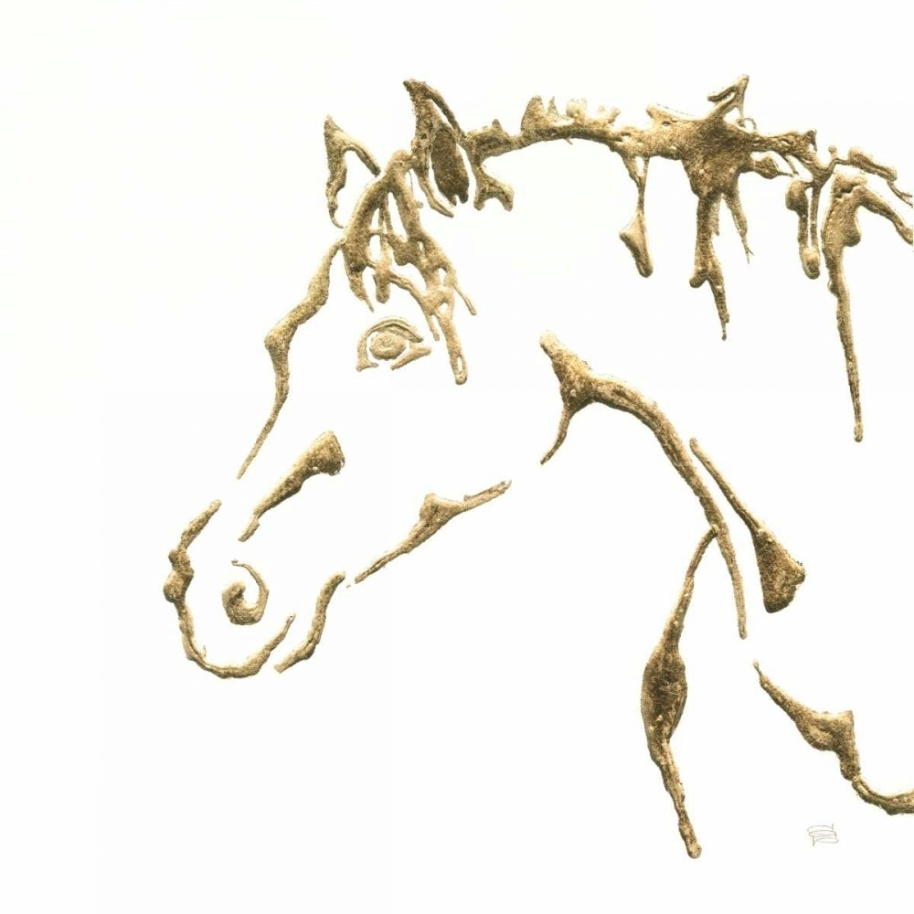 Gilded Cowpony on White Poster Print by Chris Paschke-VARPDX32635 Image 1